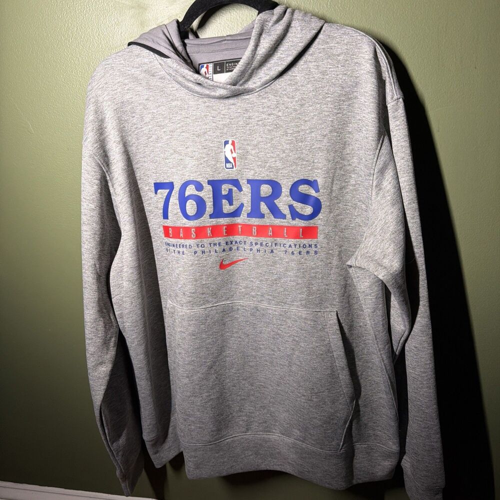 Nike Philadelphia 76ers Spotlight Hoodie Mens Large Gray NBA Practice